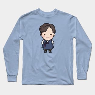 Cute Korean Groom in Traditional Clothing Cartoon Long Sleeve T-Shirt